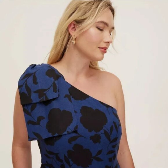 Kate Spade Womens Rose One Piece Jumpsuit Off Shoulder Blue Black Size 12 - Picture 3 of 3